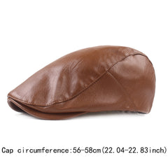 Men Leather Beret Hat Vintage Male Flat Caps Driver Hats Man Berets
