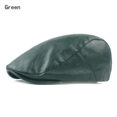 Men Leather Beret Hat Vintage Male Flat Caps Driver Hats Man Berets