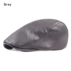Men Leather Beret Hat Vintage Male Flat Caps Driver Hats Man Berets