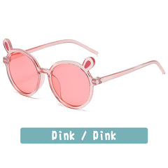 Girls Bunny Ear Round Frame Sunglasses UV Protection