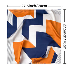 Block Print Square Scarf Satin Bandana Neckerchief Women Silk Head Wrap