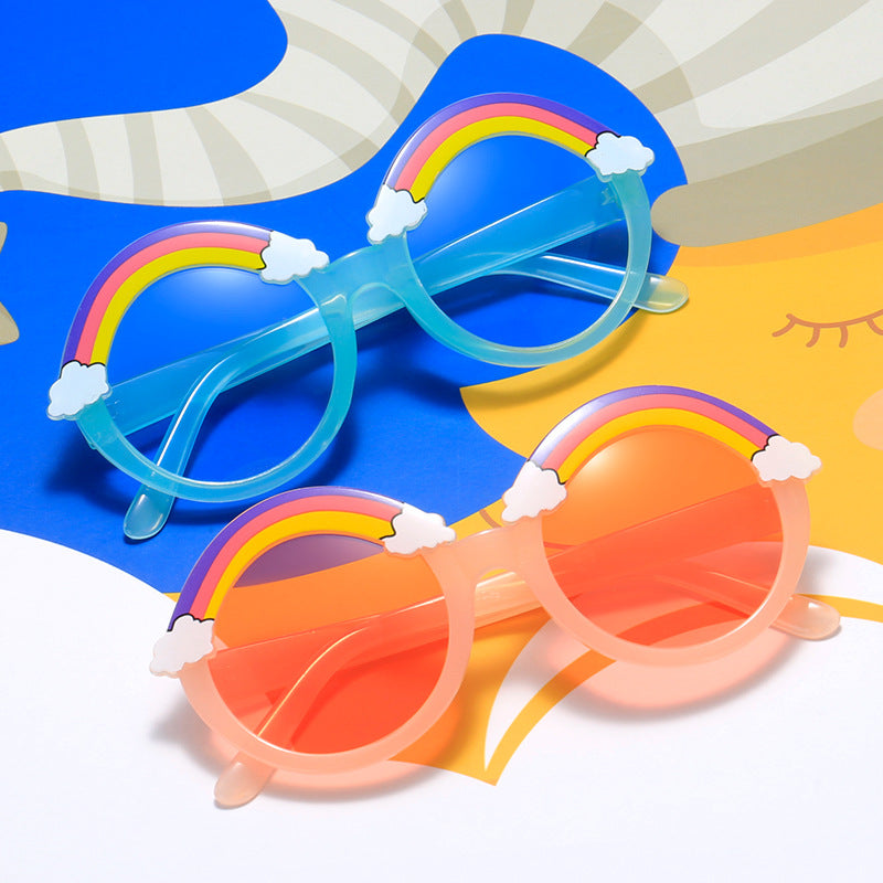 Kids Rainbow Round Frame Sunglasses UV Protection
