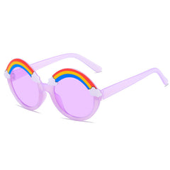 Kids Rainbow Round Frame Sunglasses UV Protection