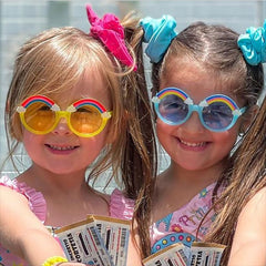 Kids Rainbow Round Frame Sunglasses UV Protection