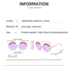 Kids Rainbow Round Frame Sunglasses UV Protection