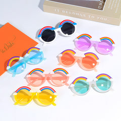 Kids Rainbow Round Frame Sunglasses UV Protection