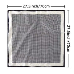 Houndstooth Print Square Scarf Satin Bandana Neckerchief Women Head Wrap