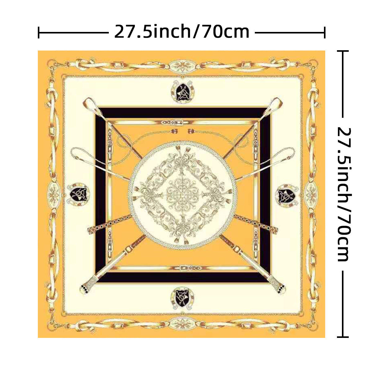 Chandelier Print Square Scarf Vintage Neckerchief Bandana Silk Head Wrap