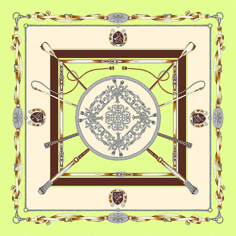 Chandelier Print Square Scarf Vintage Neckerchief Bandana Silk Head Wrap