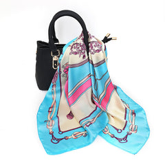 Chandelier Print Square Scarf Vintage Neckerchief Bandana Silk Head Wrap