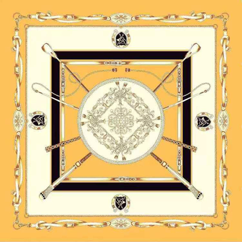 Chandelier Print Square Scarf Vintage Neckerchief Bandana Silk Head Wrap