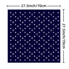 Floral Print Square Scarf Solid Neckerchief Classic Silk Head Wrap