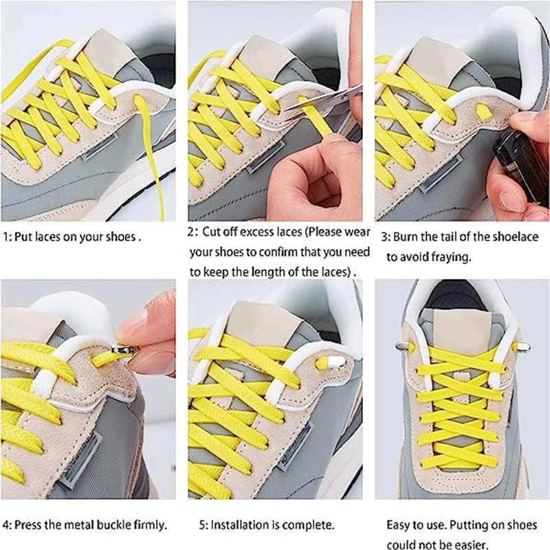 Elastic No Tie Shoe Laces for All Ages - Easy and Comfortable