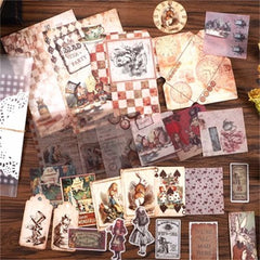 29 Sheets Lonely Alice Material Large Size Paper Retro Journal Ballet Decoration