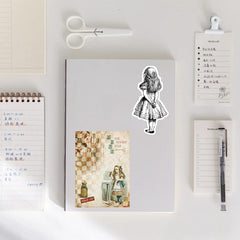 29 Sheets Lonely Alice Material Large Size Paper Retro Journal Ballet Decoration