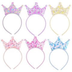 Princess Crown Headband Sparkling Sequined Glitter Hair Band for Kids
