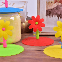 Flower Shaped Silicone Cup Lid - Dustproof & Leakproof Mug Cover