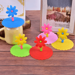 Flower Shaped Silicone Cup Lid - Dustproof & Leakproof Mug Cover