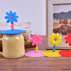 Flower Shaped Silicone Cup Lid - Dustproof & Leakproof Mug Cover