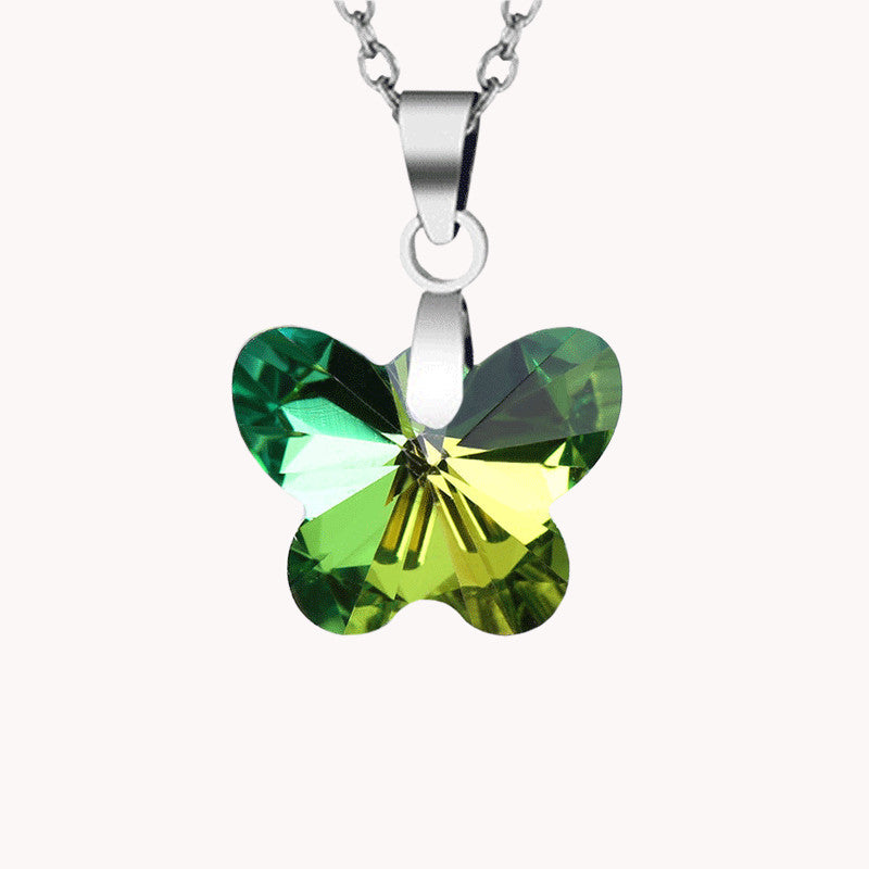 Crystal Butterfly Pendant Necklace And Fashionable Jewelry for Girls
