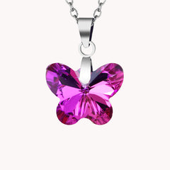 Crystal Butterfly Pendant Necklace And Fashionable Jewelry for Girls