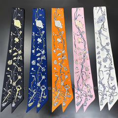 Lock & Key Neckerchief Long Hair Ribbon Skinny Scarf Headband Sash Belt