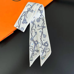 Lock & Key Neckerchief Long Hair Ribbon Skinny Scarf Headband Sash Belt