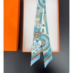 Graphic Neckerchief Long Hair Ribbon Skinny Scarf Headband Sash Belt