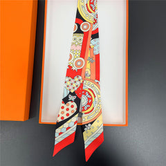 Graphic Neckerchief Long Hair Ribbon Skinny Scarf Headband Sash Belt