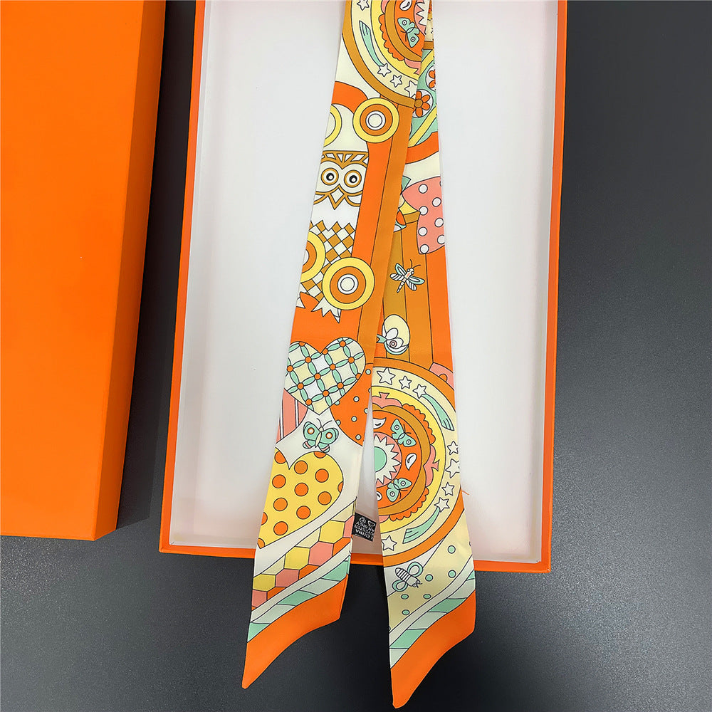 Graphic Neckerchief Long Hair Ribbon Skinny Scarf Headband Sash Belt