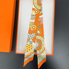 Graphic Neckerchief Long Hair Ribbon Skinny Scarf Headband Sash Belt