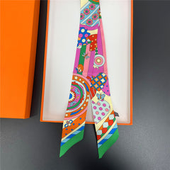 Graphic Neckerchief Long Hair Ribbon Skinny Scarf Headband Sash Belt