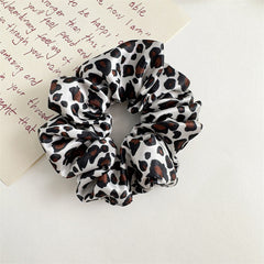 Leopard Print Fabric Large Scrunchie Hair Tie Elastic Hair Rope Hair Accessories