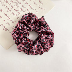 Leopard Print Fabric Large Scrunchie Hair Tie Elastic Hair Rope Hair Accessories