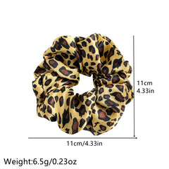 Leopard Print Fabric Large Scrunchie Hair Tie Elastic Hair Rope Hair Accessories