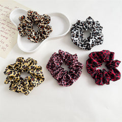 Leopard Print Fabric Large Scrunchie Hair Tie Elastic Hair Rope Hair Accessories