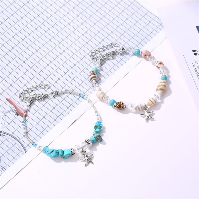 Boho Style Starfish Shell Anklet Beach Party Girls Accessories