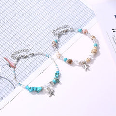 Boho Style Starfish Shell Anklet Beach Party Girls Accessories