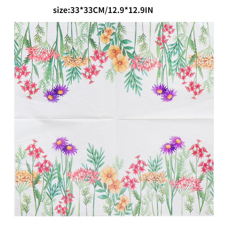 20-Piece Wildflower Printed Napkin Set for Parties & Restaurants