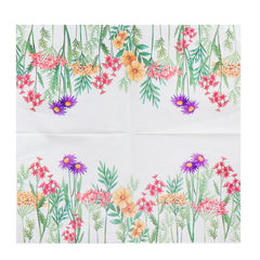20-Piece Wildflower Printed Napkin Set for Parties & Restaurants