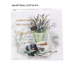Colorful Lavender Napkin Tissue Set for Coffee Cups, Parties, and Restaurants