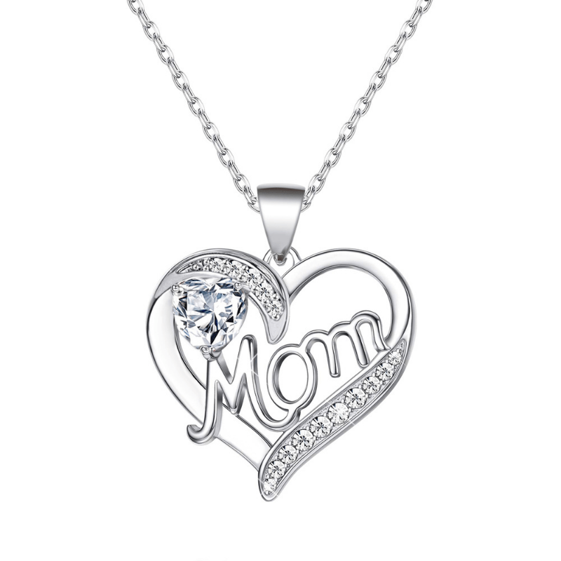 Heart Shape Mom Necklace Pendant For Mother's Gift Jewelry
