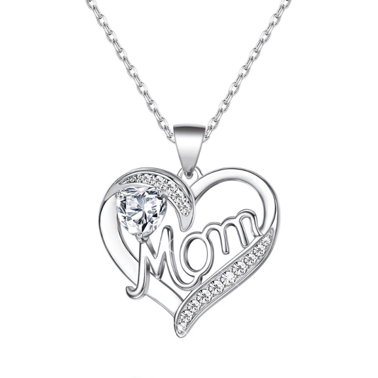 Heart Shape Mom Necklace Pendant For Mother's Gift Jewelry