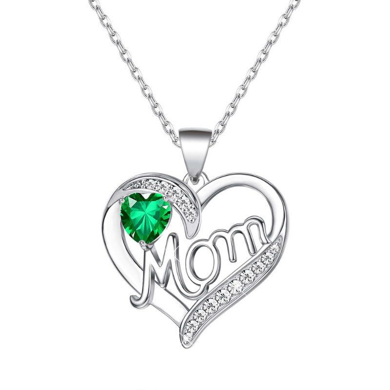 Heart Shape Mom Necklace Pendant For Mother's Gift Jewelry