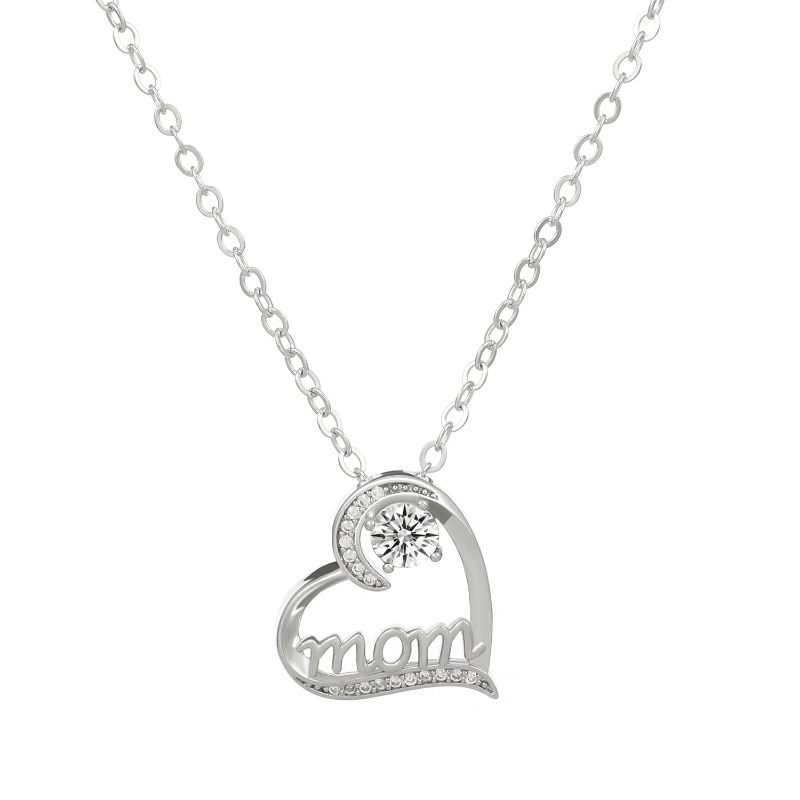 Heart Shape Mom Necklace Pendant For Mother's Gift Jewelry
