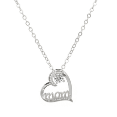 Heart Shape Mom Necklace Pendant For Mother's Gift Jewelry