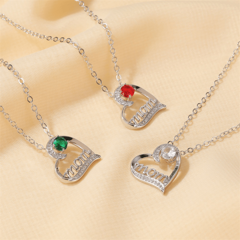 Heart Shape Mom Necklace Pendant For Mother's Gift Jewelry