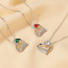 Heart Shape Mom Necklace Pendant For Mother's Gift Jewelry