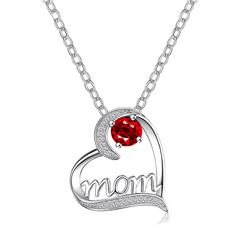 Heart Shape Mom Necklace Pendant For Mother's Gift Jewelry