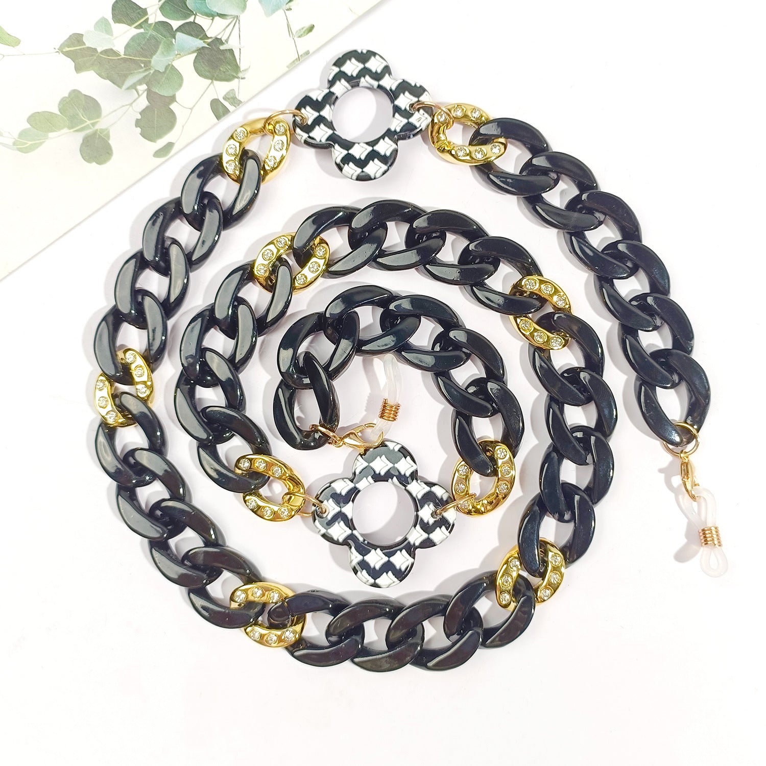 Acrylic Eyeglasses Chain Charm Strap Flower Decor - Face Covering Retainer